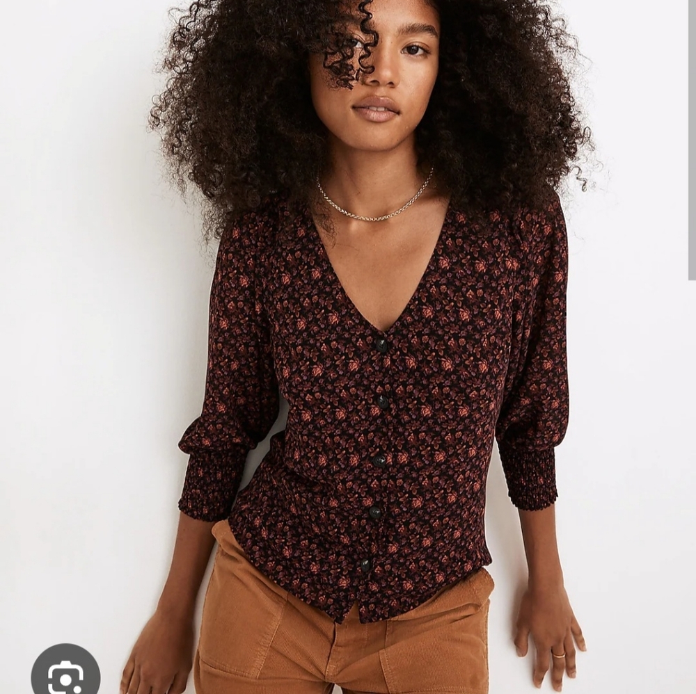 Madewell Georgette floral blouse